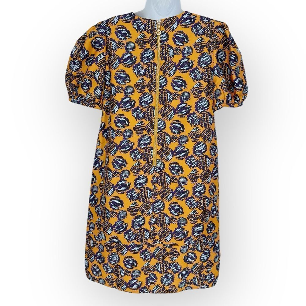 JADE NWT Pocket Shift Dress in Mandarin Deco- size M- Artsy Avant Garde Fall‎ - Picture 3 of 8